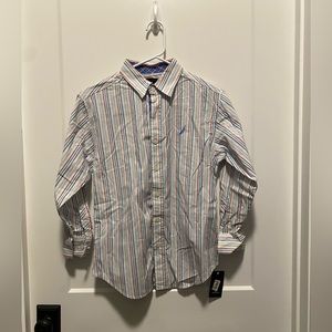 (3/$15) NWT Naurica Boys long sleeve button up shirt, Size M10/12